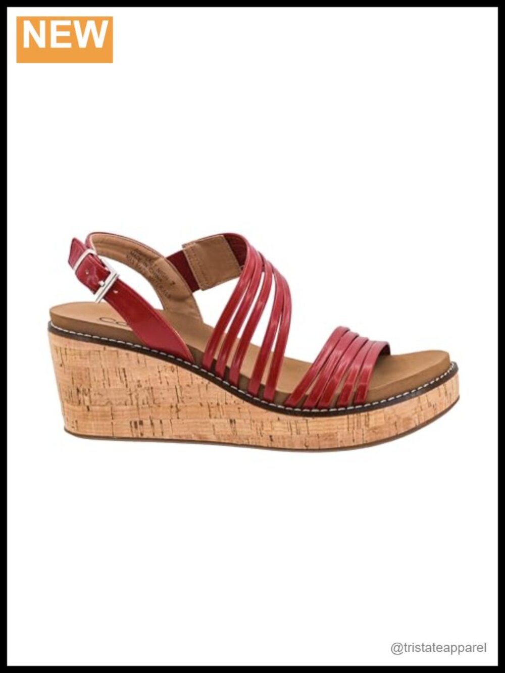 Cork Wrapped Wedge Sandal Slingback Cushioned EVA Insole Strappy Adjustable